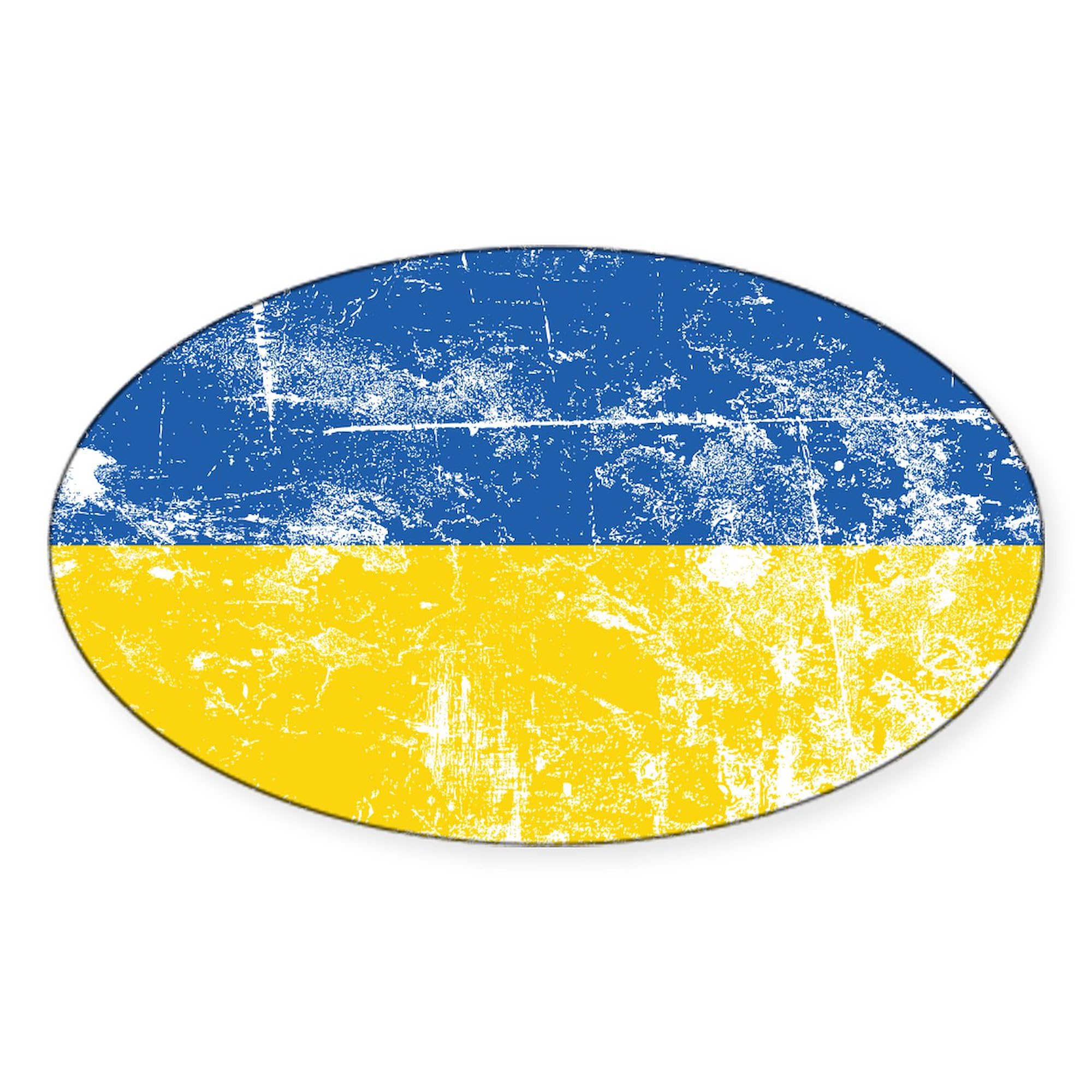 Stand with Ukraine Stickers - Pack of 50 Oval Decals for Cars, Laptops & Water Bottles | Show Support with Ukrainian Flag Stickers
