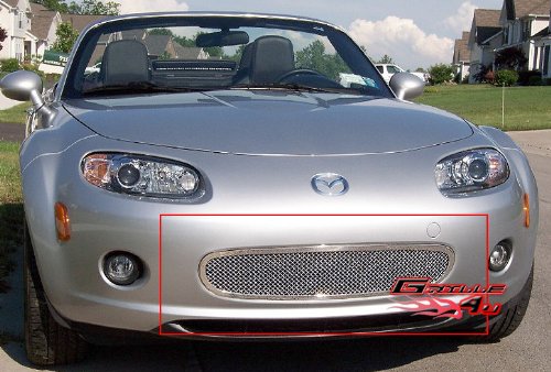 APS Compatible with Mazda MX-5 2006-2008 Lower Bumper Stainless Steel Chrome Mesh Front Grille Insert M76228T - Upgrade Your Car's Style & Protection for Road Trips & Daily Driving