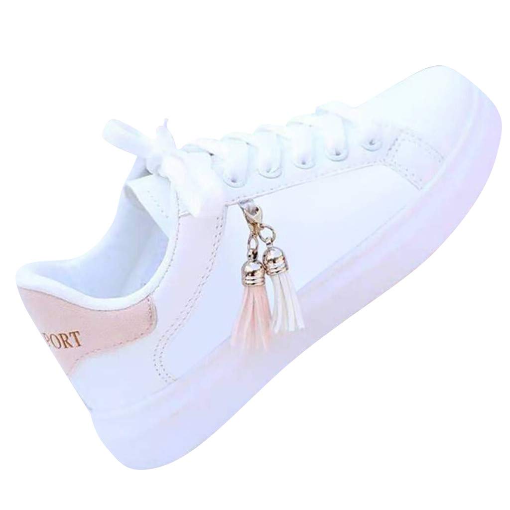 Women's Comfortable Dressy Flats with Arch Support - Casual Canvas Sneakers for Plantar Fasciitis | Fashion Low-Top Shoes with Fringe Pendant for Outdoor & Daily Wear