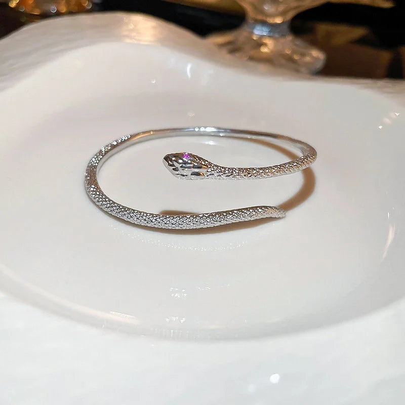 Silver Snake Bangle Bracelet for Women | HB1102 | Fashion Jewelry Gift for Birthday, Anniversary & Party Wear