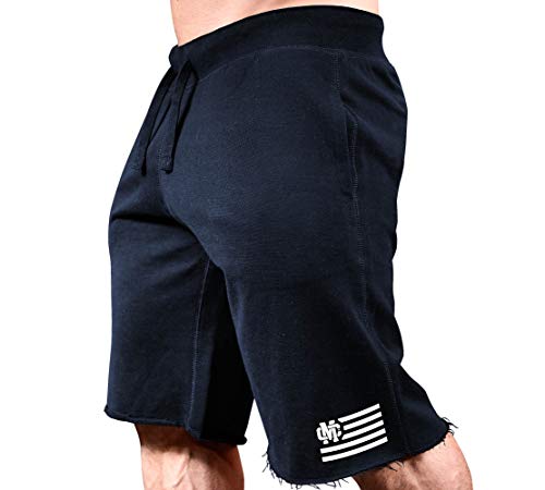 Navy Sweat Shorts W/ White/Black Art
