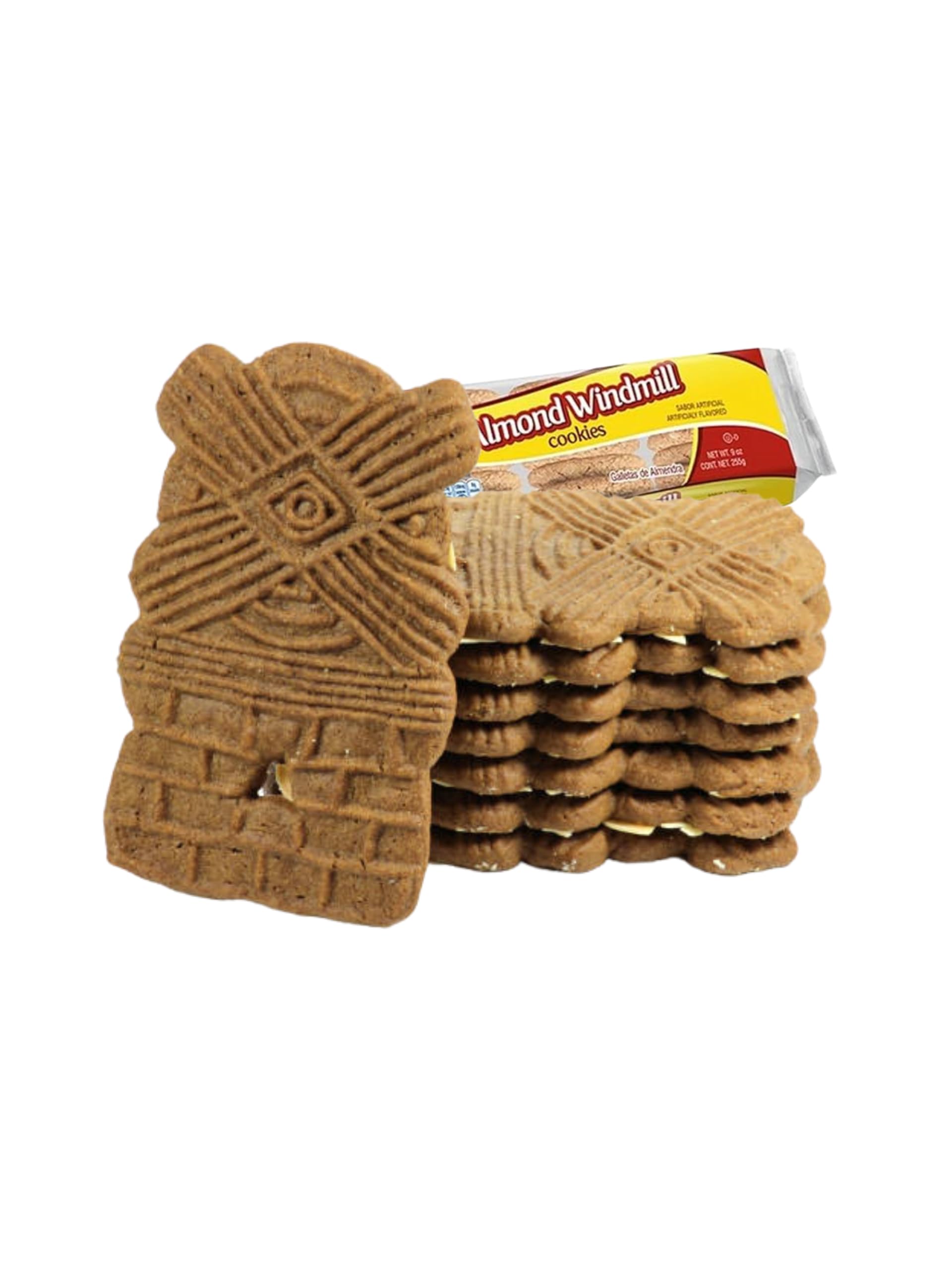 Litezout Almond Windmill Cookies 9oz (6 Pack) - Crunchy Dutch Treats for Snacking, Gifting & Tea Time