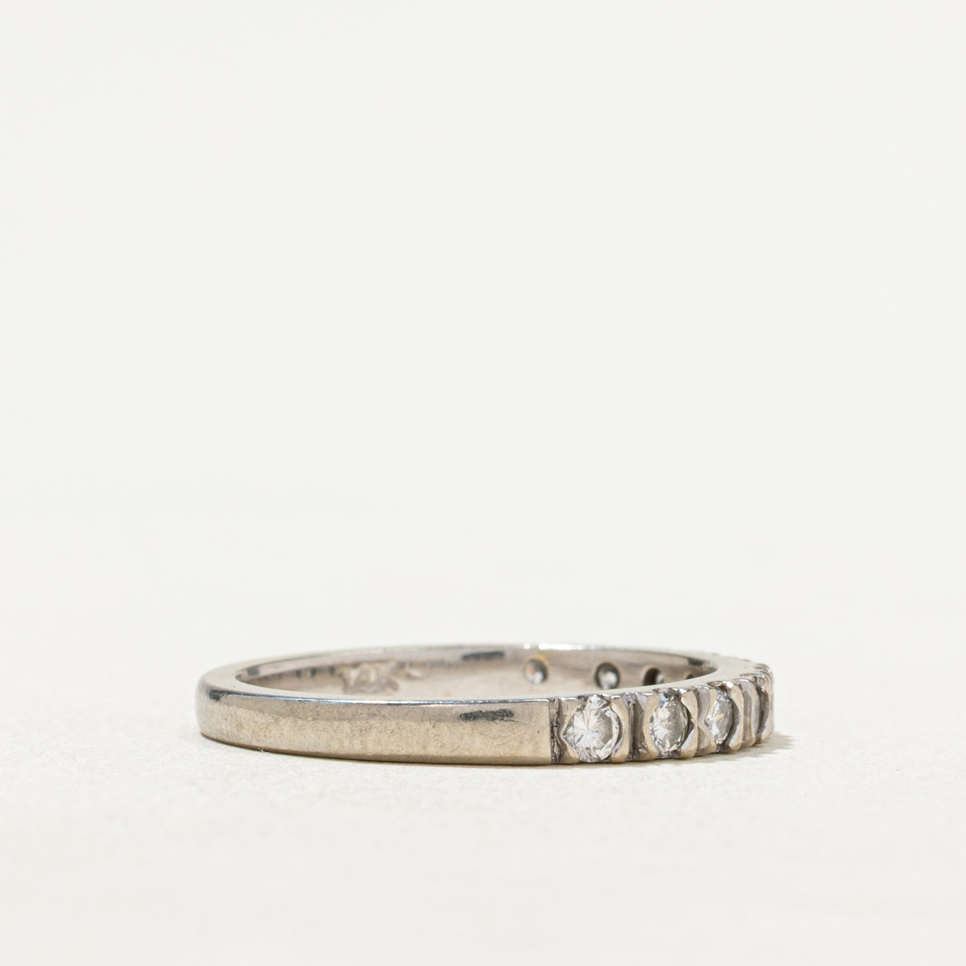 Semi Eternity Diamond Wedding Band Ring - 0.40 Carat Total Weight (CTW) - Size 6.5 - Perfect for Anniversary Gifts, Engagement Rings & Bridal Jewelry