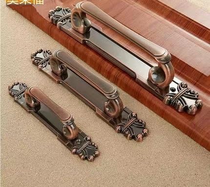 European Style Cabinet Drawer Handles - 2Pcs Metal Pulls for Sliding Doors, Cupboards & Furniture (Red) - Perfect for Kitchen Renovation, Wardrobe Upgrade & Home Decor Accessories