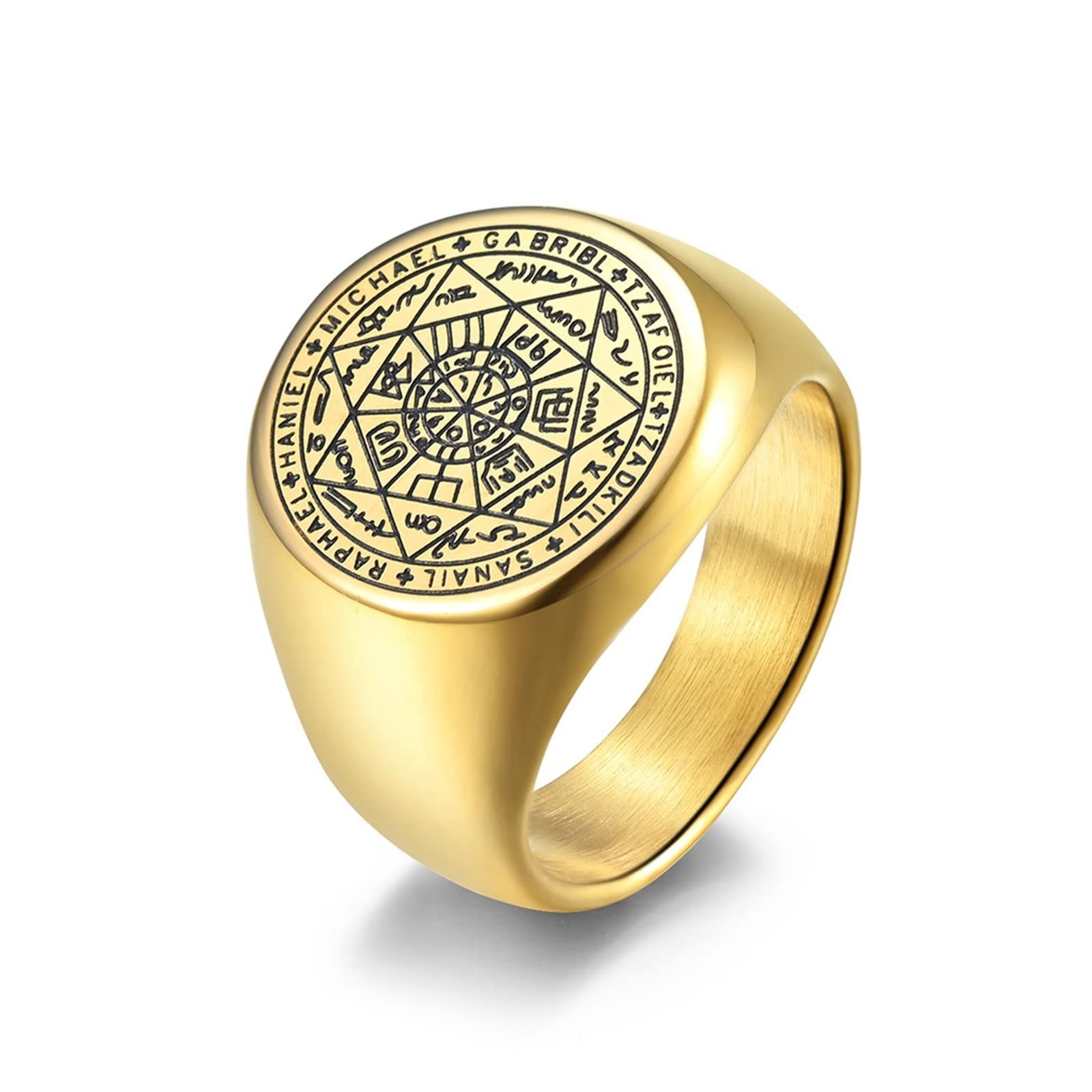 Men's Stainless Steel Signet Ring 18MM - Anniversary Band Size 7-12 for Gifts