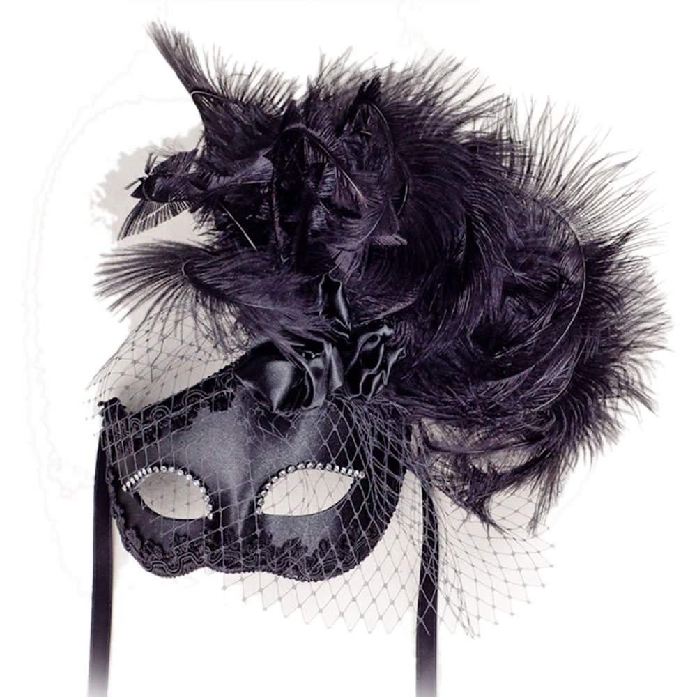 Elegant Black Venetian Masquerade Mask for Women - Perfect for Halloween, Costume Parties, and Venetian Balls