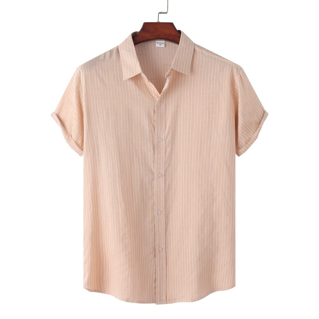 YFQHDD Men's Lapel Short Sleeve Printed Shirt - Ethnic Style Casual Beach Shirt for Summer Vacation & Outdoor Activities (3X, Color A)