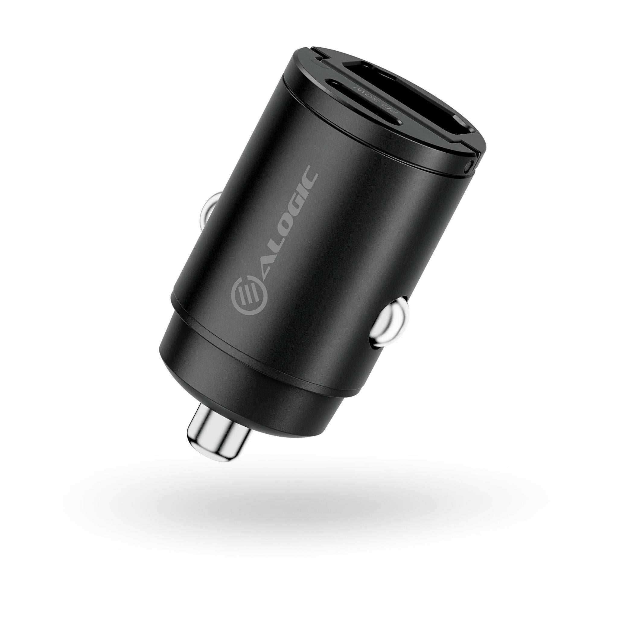 ALOGIC 30W USB C/A Fast Car Charger - Dual Port Rapid Power Adapter for iPhone, Samsung, iPad - Perfect for Road Trips & Commuting