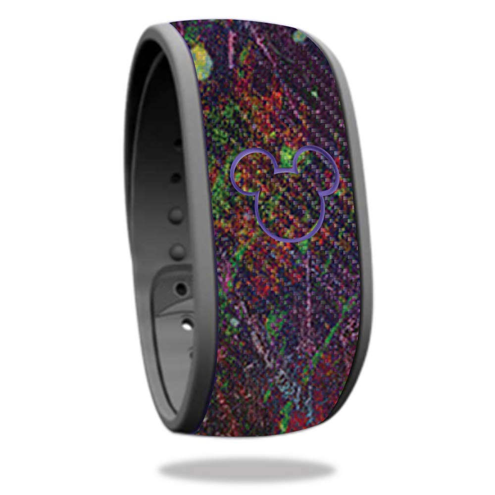 Premium Carbon Fiber Skin for Disney MagicBand - Paint Drip Design | Protective & Durable Textured Cover | Easy to Apply & Remove | USA Made | Perfect for Theme Park Visits & Disney Collections