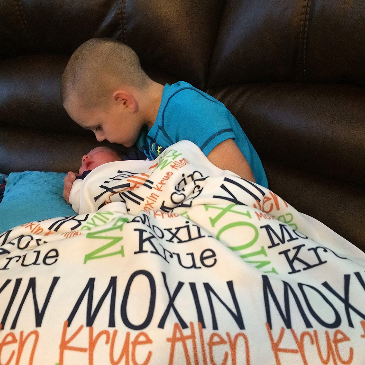 Personalized Baby Blanket with Monogram - Custom Newborn Baby Girl & Boy Blankets with Name Embroidery | Soft Swaddle Blanket for Nursery, Christening & Photo Shoots