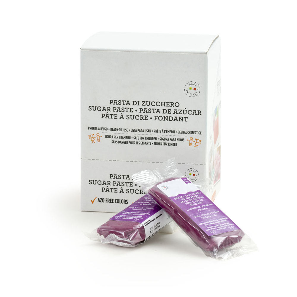 Gusta Supplies Purple Violet Rolled Fondant - 100g Premium Sugar Paste for Cake Decorating, Wedding Cakes, Birthday Cakes & Cupcake Toppers