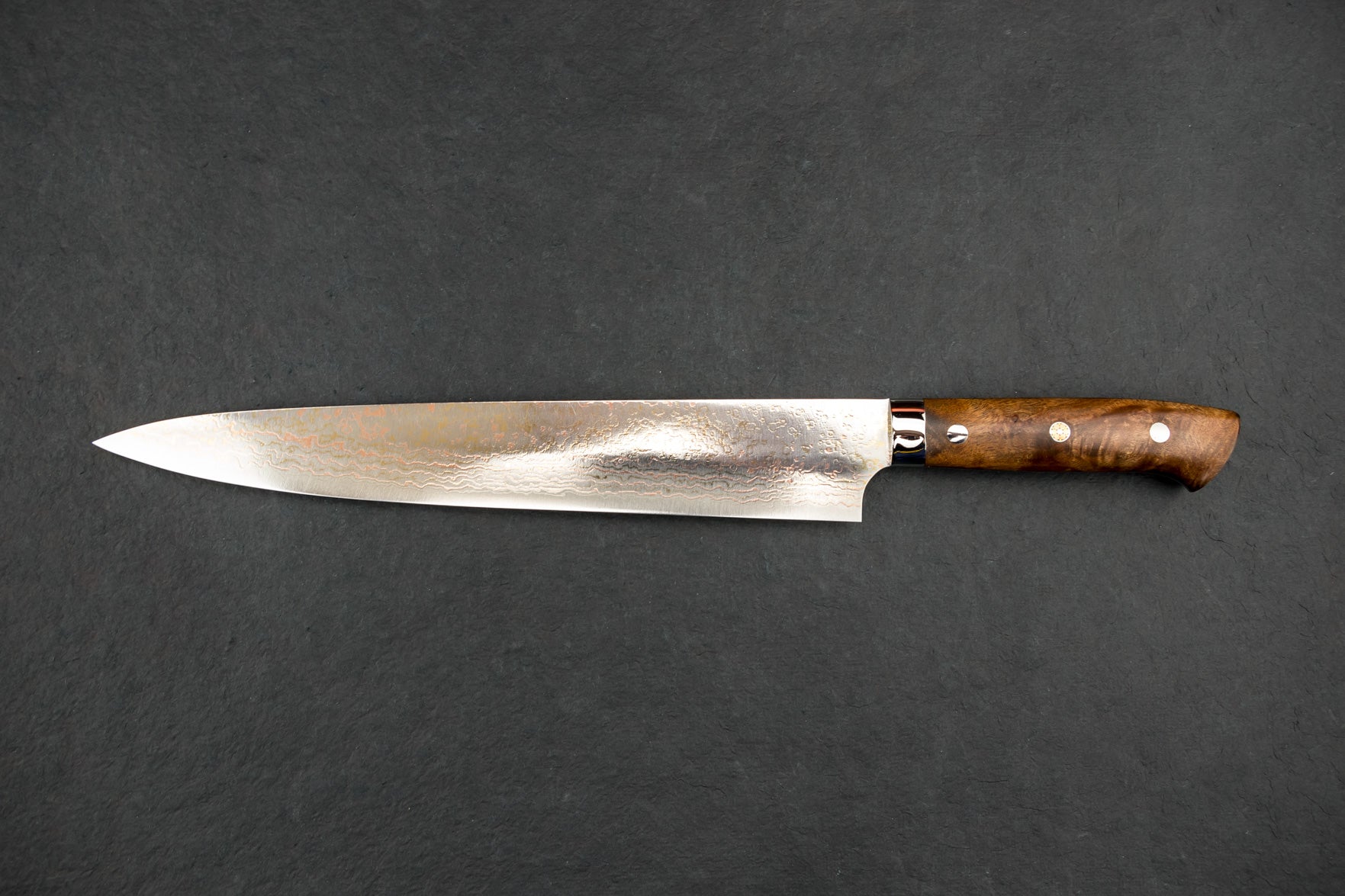Takeshi Saji VG10W Rainbow Damascus Sujihiki Knife 270mm - Premium Japanese Chef Knife for Slicing Meat, Sushi & Vegetables - Perfect for Professional Chefs & Home Cooking