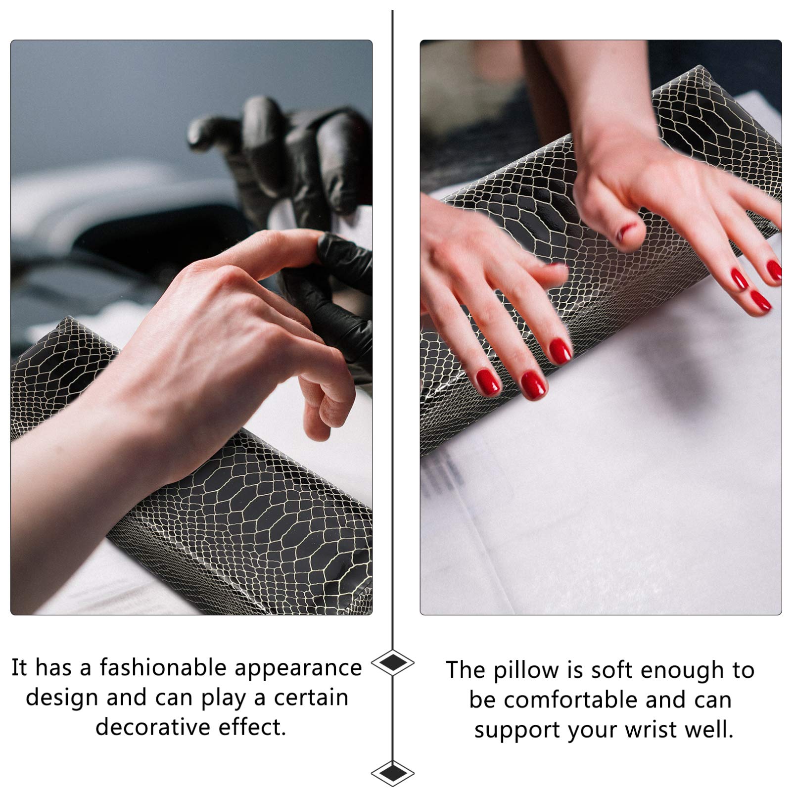 Square Manicure Hand Pillow - Detachable Nail Art Cushion for Gel Polish & Acrylic Nails - Upholstered Sponge Hand Rest for Salon & Home Nail Care - Perfect for Nail Artists & DIY Manicures