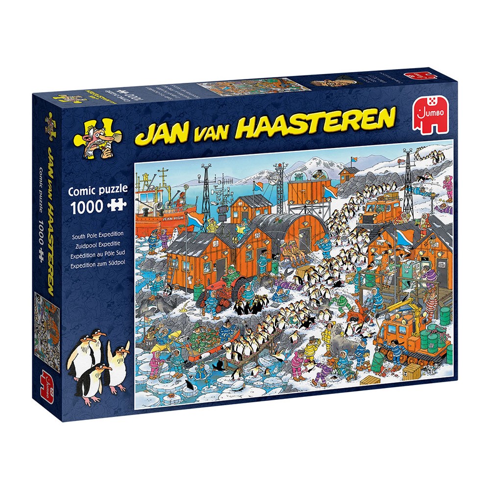 Jan Van Haasteren 1000-Piece Jigsaw Puzzle - South Pole Arctic Expedition Adventure | Challenging Puzzle for Adults & Teens | Perfect for Family Game Nights & Winter-Themed Decor