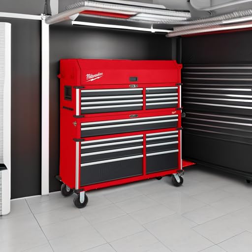 Milwaukee 56-Inch 18-Drawer Heavy Duty Tool Chest and Cabinet Combo with Electronic Keypad Lock - Professional Garage Workshop Storage Solution for Mechanics and DIY Enthusiasts