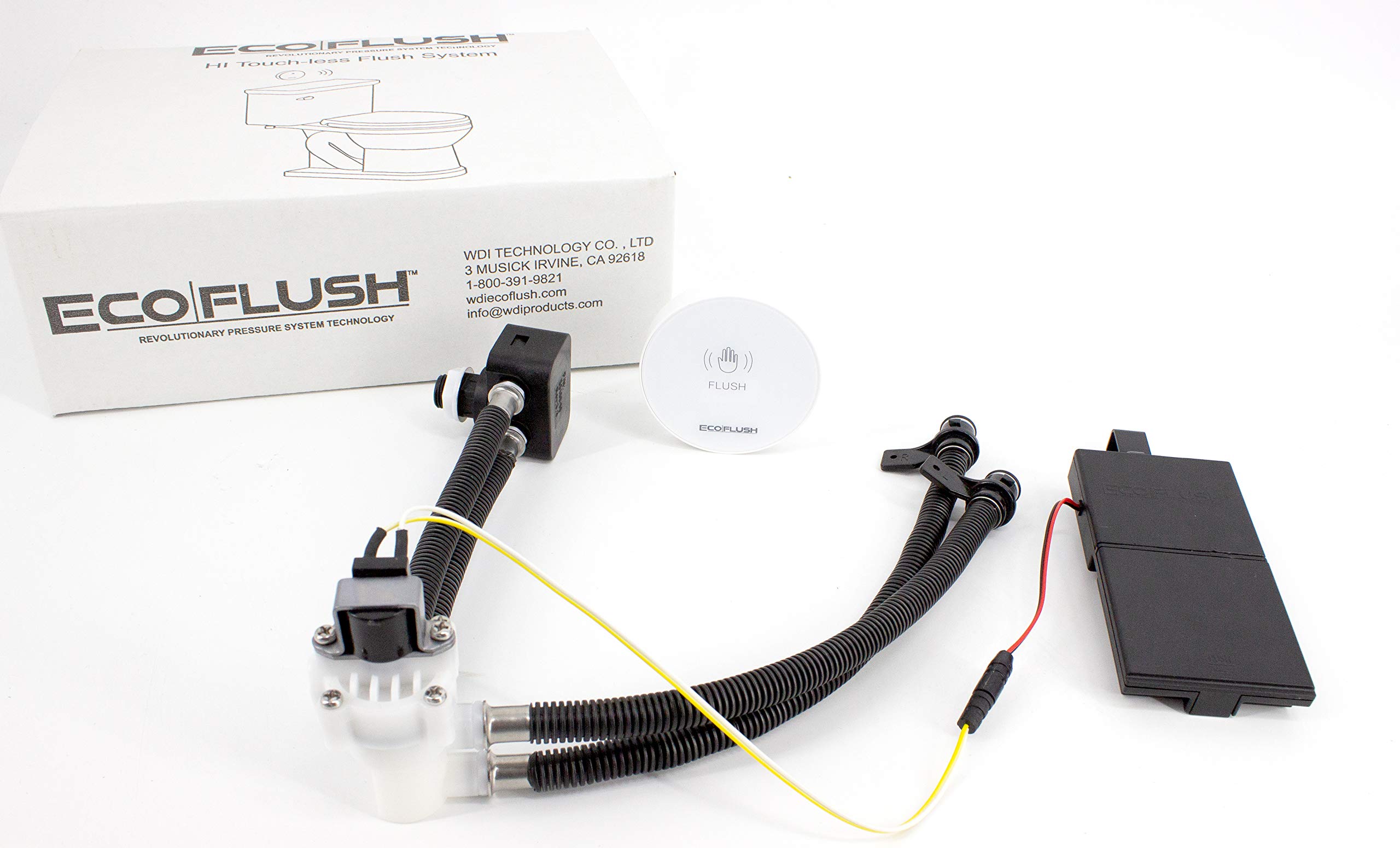B101 EcoFlush Touchless Automatic Toilet Flushing System - Left Hand Operation | Water-Saving Hands-Free Sensor for Home & Commercial Restrooms