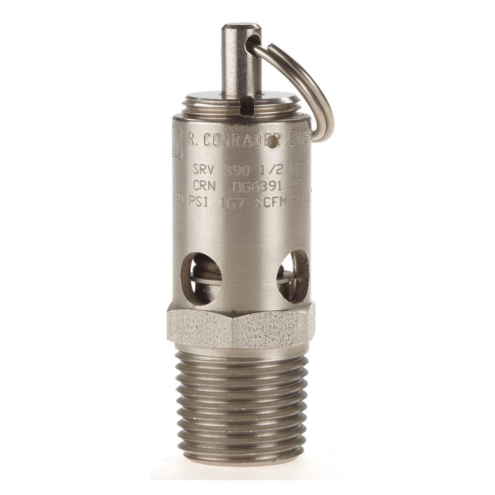 1/2 Inch 60 PSI Stainless Steel Safety Valve with Soft Seat - Ideal for Water Systems, Boilers, and Industrial Applications