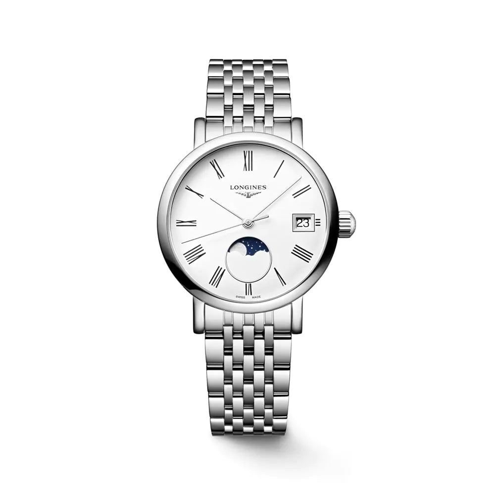 Longines Elegant Collection 30mm White Dial Quartz Ladies Watch - Perfect for Business, Formal Events & Everyday Wear