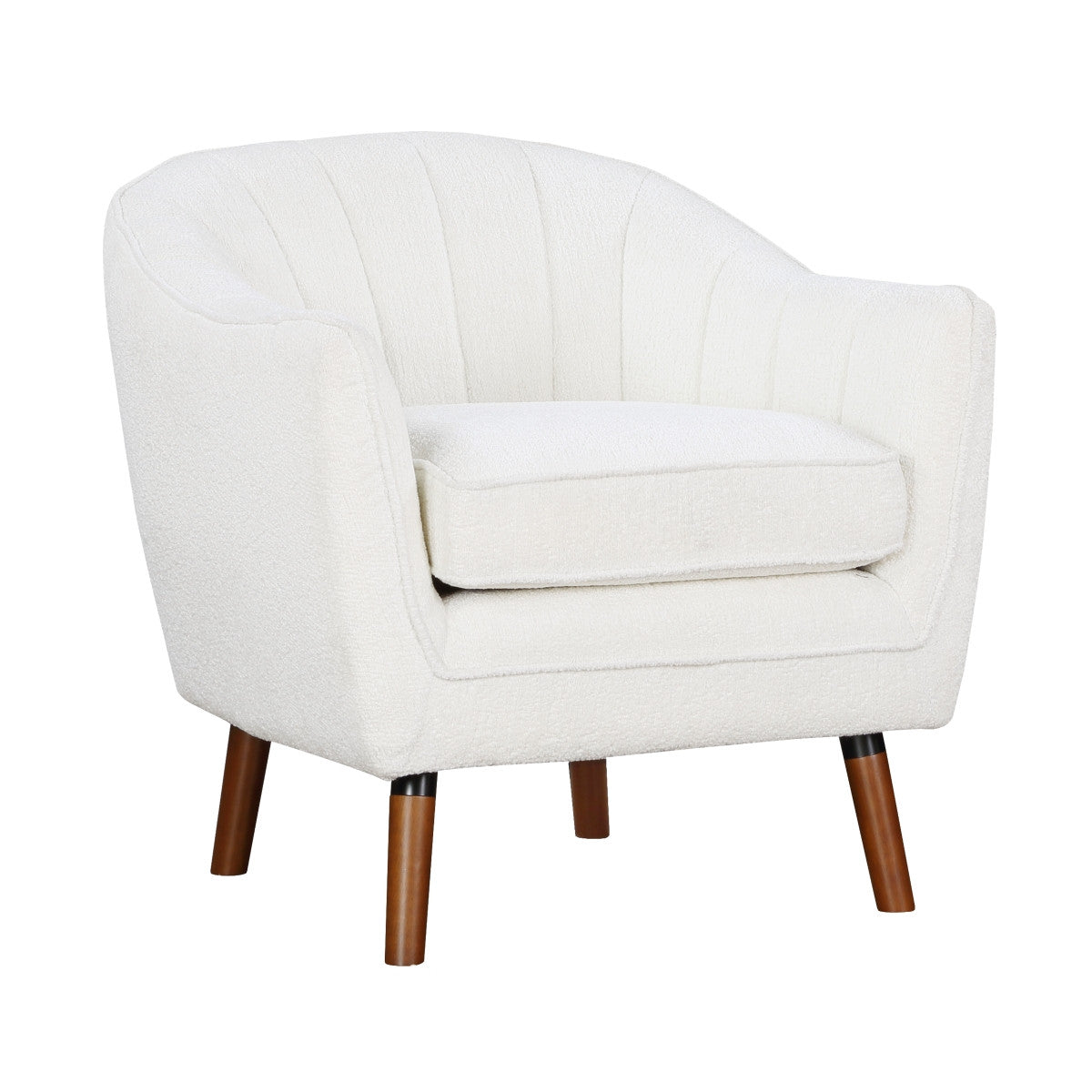 Calypso Accent Chair White - Modern Upholstered Lounge Chair for Living Room, Bedroom & Office Decor