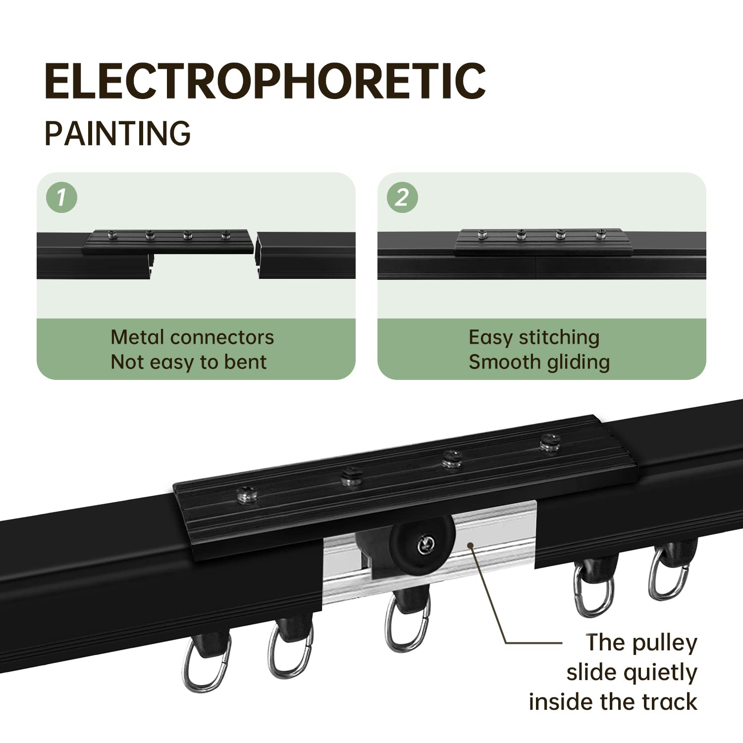 Heavy-Duty Ceiling Mount Curtain Track System - 18ft Black Room Divider Rail with Hooks for Living Room, Bedroom, Shower Privacy, RV & Garage | Durable Home & Commercial Use