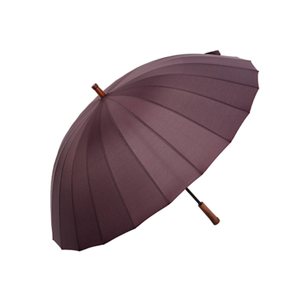 Premium Solid Wood Retro Business Umbrella - 24 Ribs Long Handle Windproof Umbrella for Men - Perfect for Outdoor, Office & Formal Events