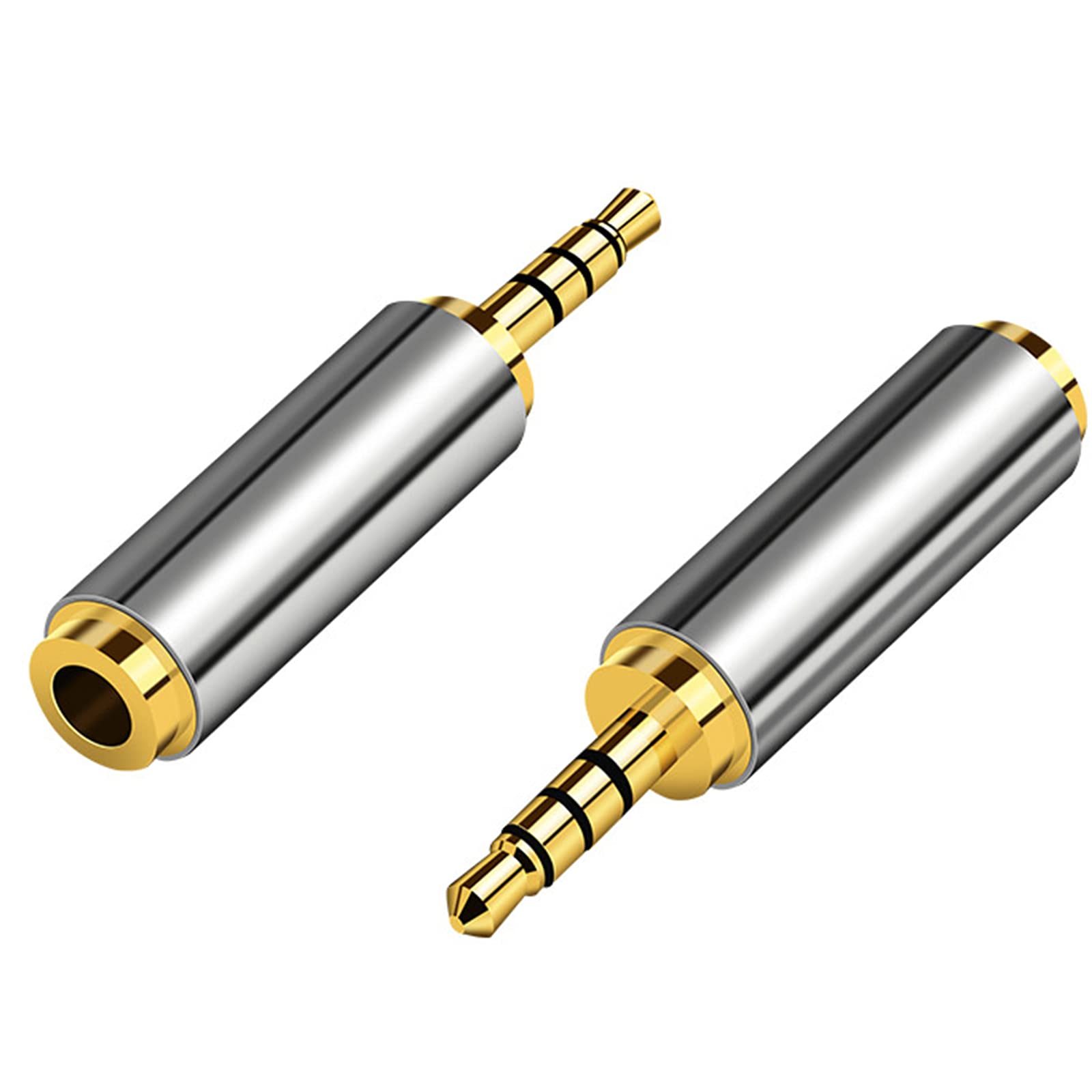 2.5mm Male to 3.5mm Female Headphone Adapter - 24K Gold Plated Audio Jack Converter for Stereo/Mono (2 Pack) - Perfect for Smartphones, Laptops, Headphones & Audio Equipment
