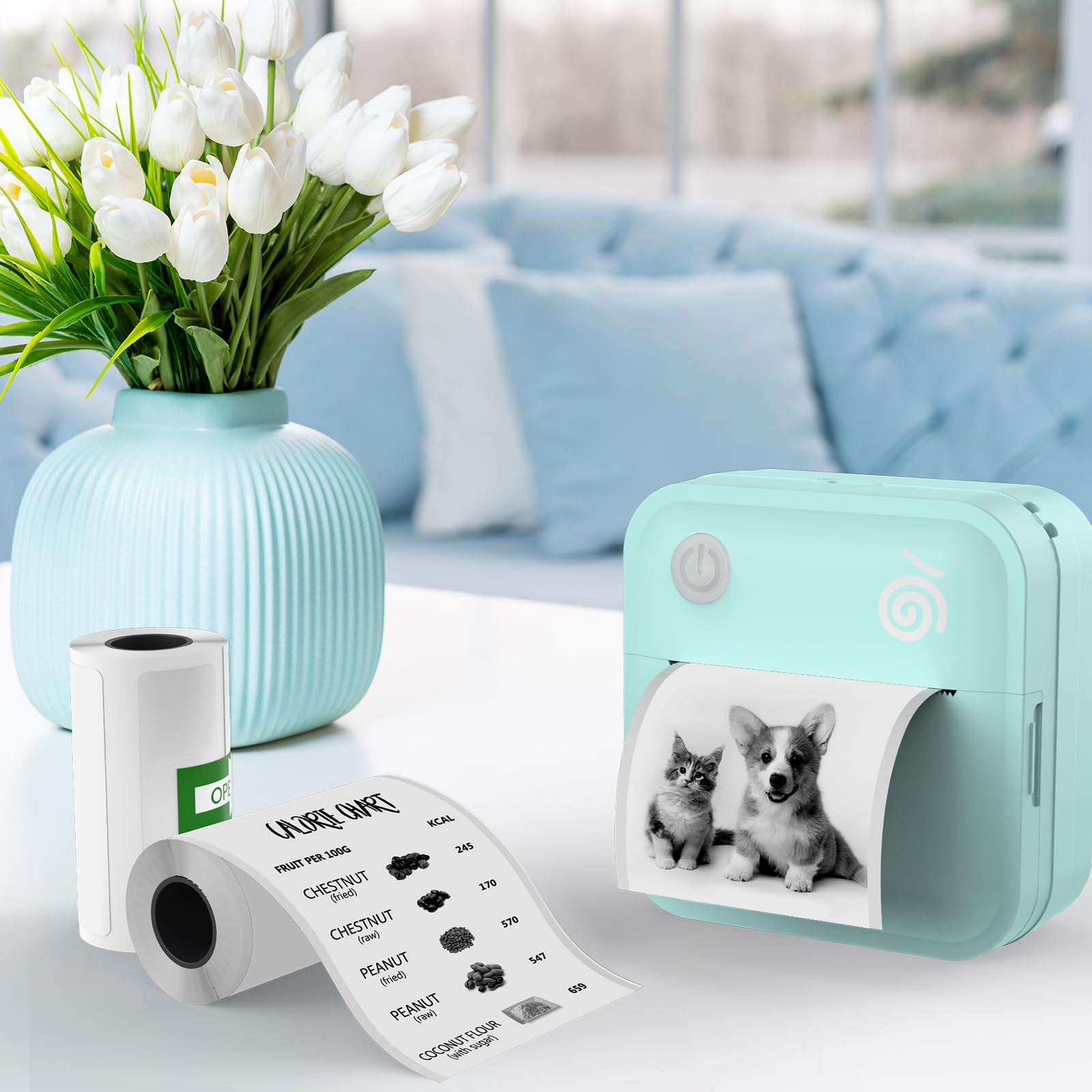 Bluetooth Label Maker Machine - Portable Waterproof Thermal Sticker Printer with 2 Rolls Paper, 50 Fonts & 500+ Icons - Perfect for Home, Office, and Warehouse Organization
