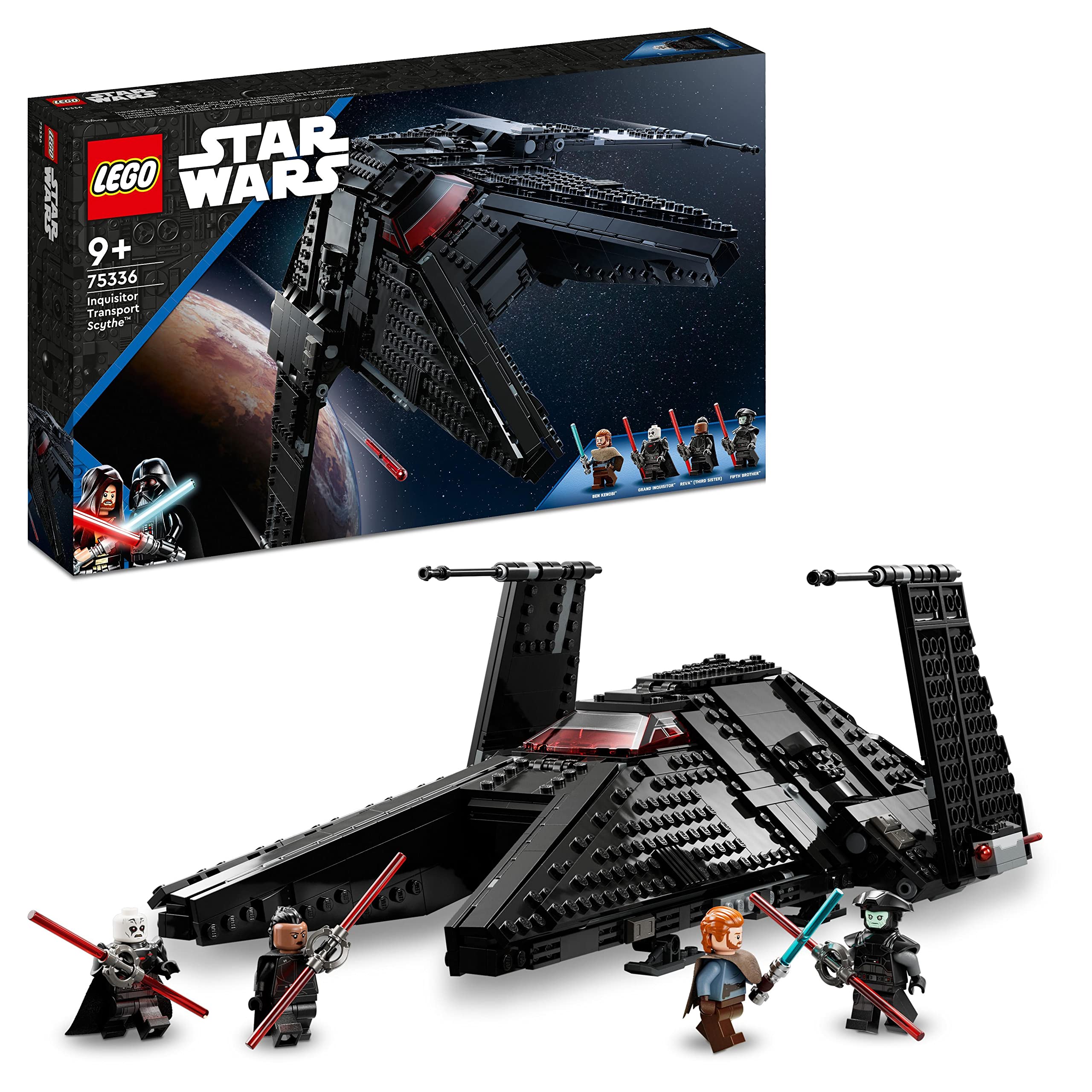 LEGO 75336 Star Wars Inquisitor Transport Scythe Galactic Adventure Building Set with Obi-Wan Kenobi Minifigure, Lightsabers & Starship - Perfect Gift for Kids Ages 9+ | Space Battles & Star Wars Play Scenes