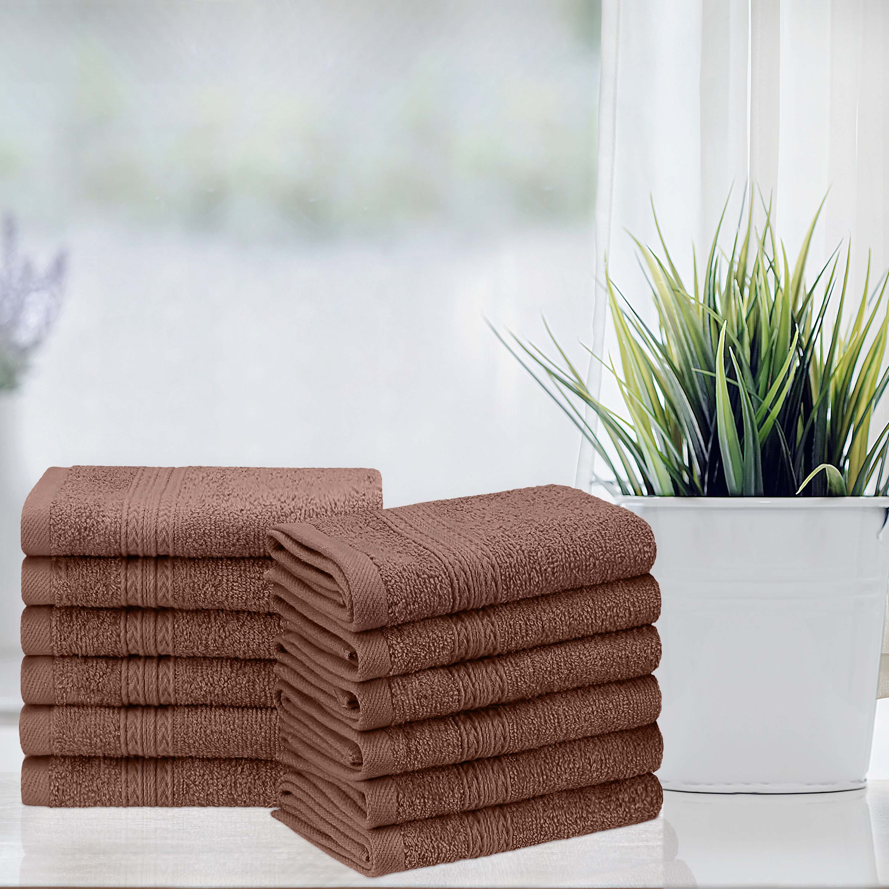 Organic Cotton 12-Piece Solid Face Towel Set | Eco-Friendly, Soft & Absorbent | Perfect for Spa, Gym, Travel & Home Use