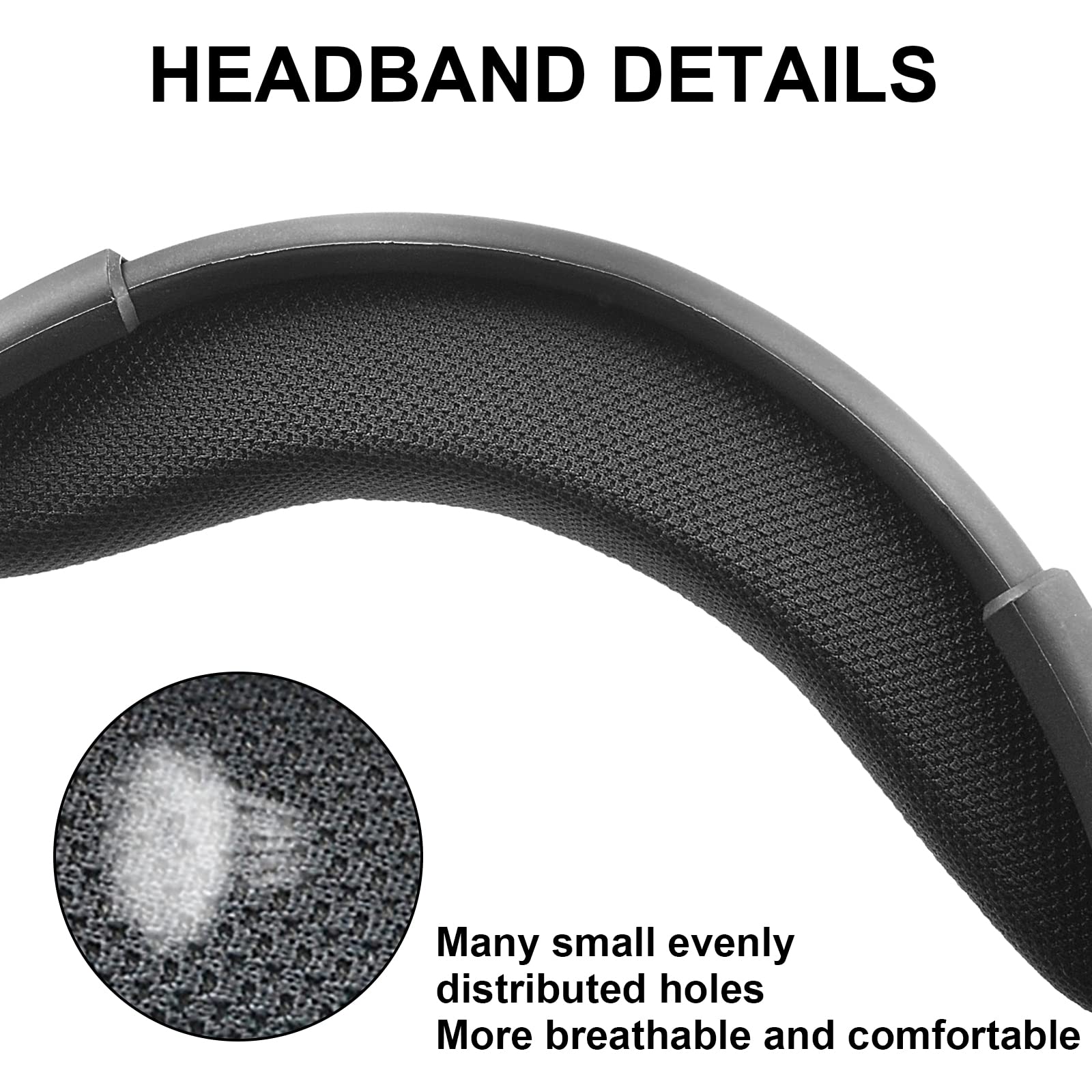 Gvoears Void Headband Replacement for Corsair Void Pro RGB Gaming Headset - Soft Memory Foam & Breathable Mesh Fabric (Black) - Perfect for PC, PS4, Xbox Gaming & Long Comfortable Sessions