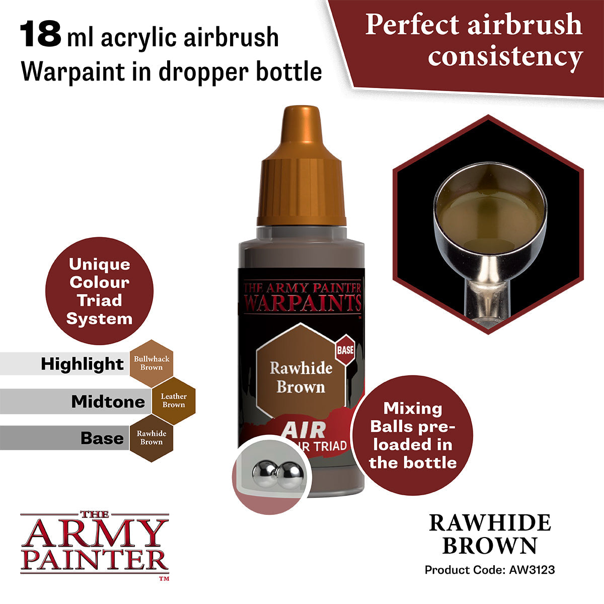 Warpaints Air: Rawhide Brown - High-Quality Acrylic Paint for Miniatures & Models - Perfect for Warhammer, D&D, and Tabletop Gaming