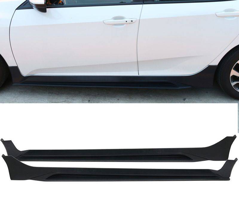 2016-2021 Honda Civic Sedan Mugen Style Side Skirts - Unpainted ABS Plastic Body Kit for Car Customization | Perfect for Street Racing & Car Shows