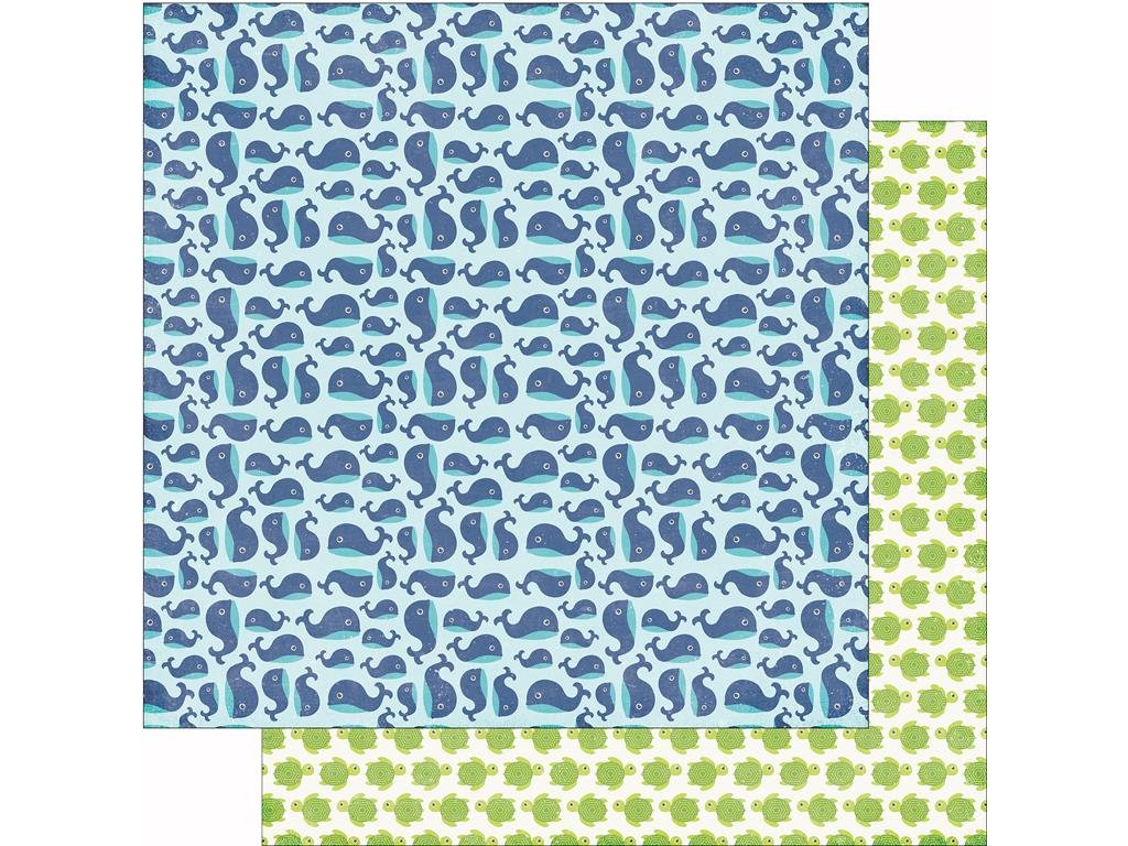 Echo Park Paper Co. Whale of a Tale Scrapbook Paper - 12x12 Inch Premium Cardstock for DIY Crafts, Scrapbooking, Card Making - Perfect for Baby Albums, Ocean-Themed Projects, and Memory Books
