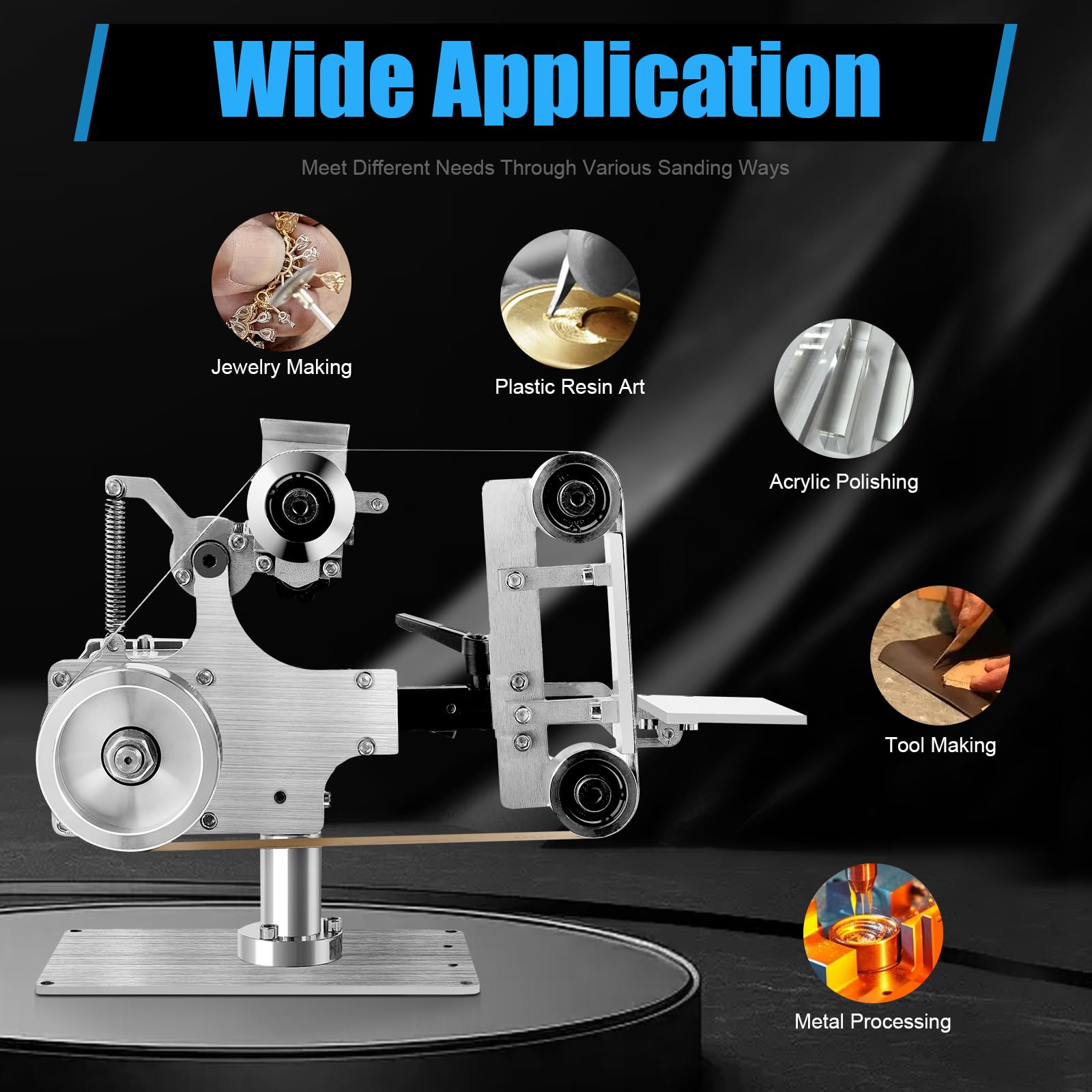 1 x 30 Inch Belt Sander - 5000 RPM Variable Speed Electric Belt Grinder with Adjustable Sanding Angle for Knife Making, Woodworking & Metal Polishing - Vertical & Horizontal Use for DIY Projects & Professional Workshops