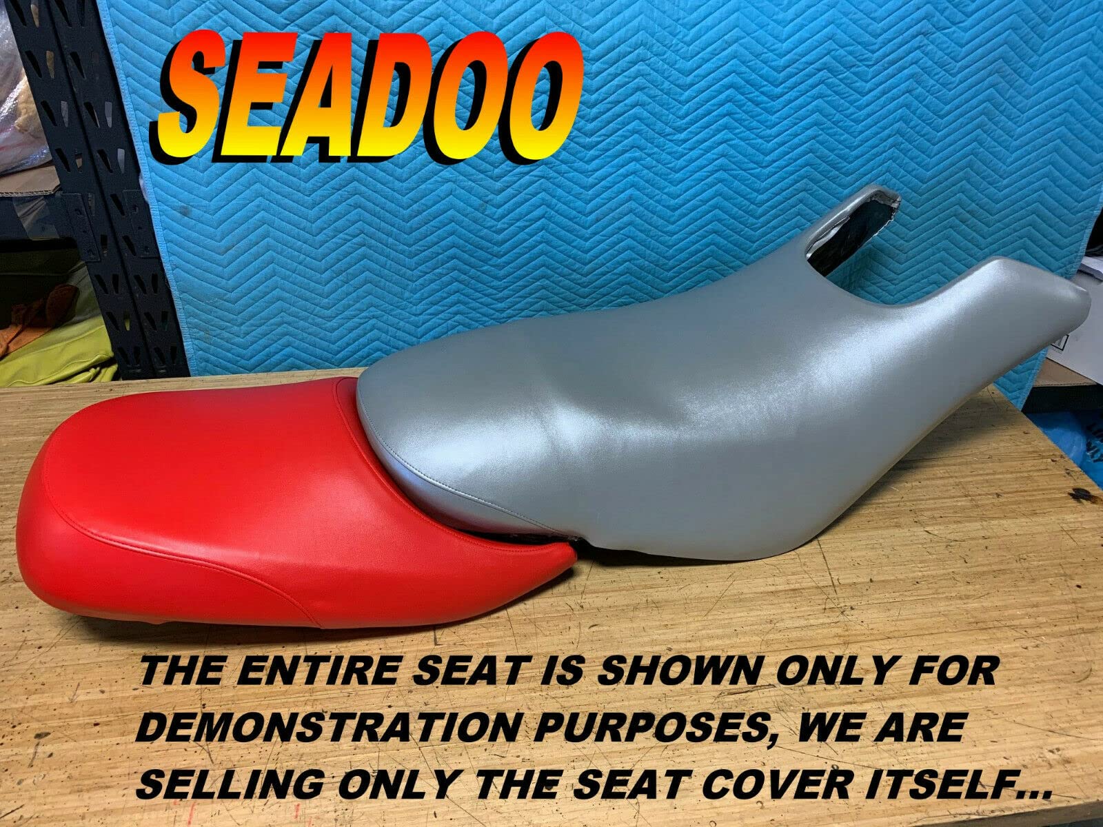Replacement Seat Cover for Sea-Doo GTX 2000-2002 Models - Silver/Red 191C - Durable Watercraft Seat Replacement - Perfect for Jet Ski Repair & Water Sports Accessories