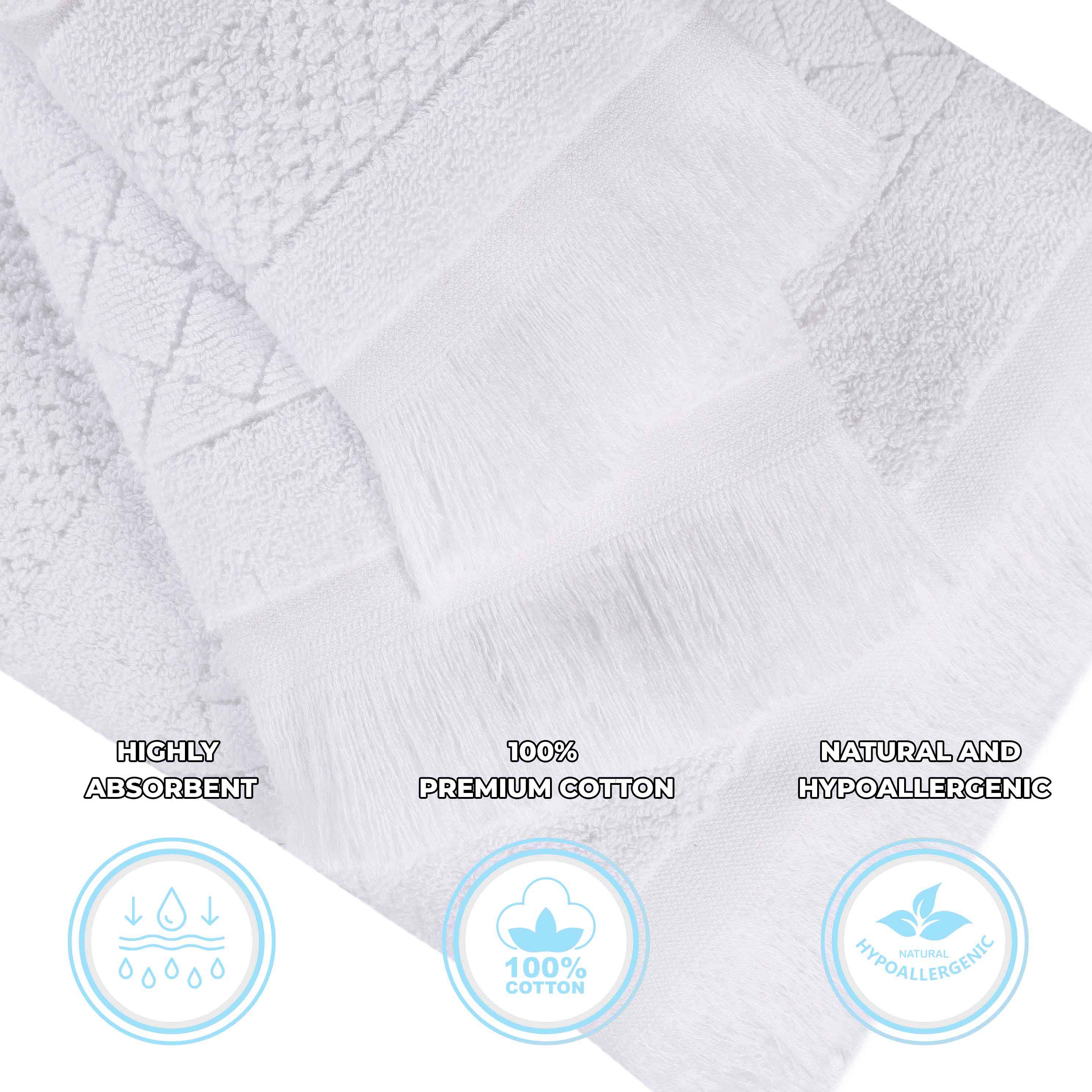 Premium Rolla Cotton Geometric Jacquard Plush Absorbent Bath Towel Set of 2 - Ultra Soft & Quick Dry Bath Sheets for Spa, Hotel & Luxury Home Use
