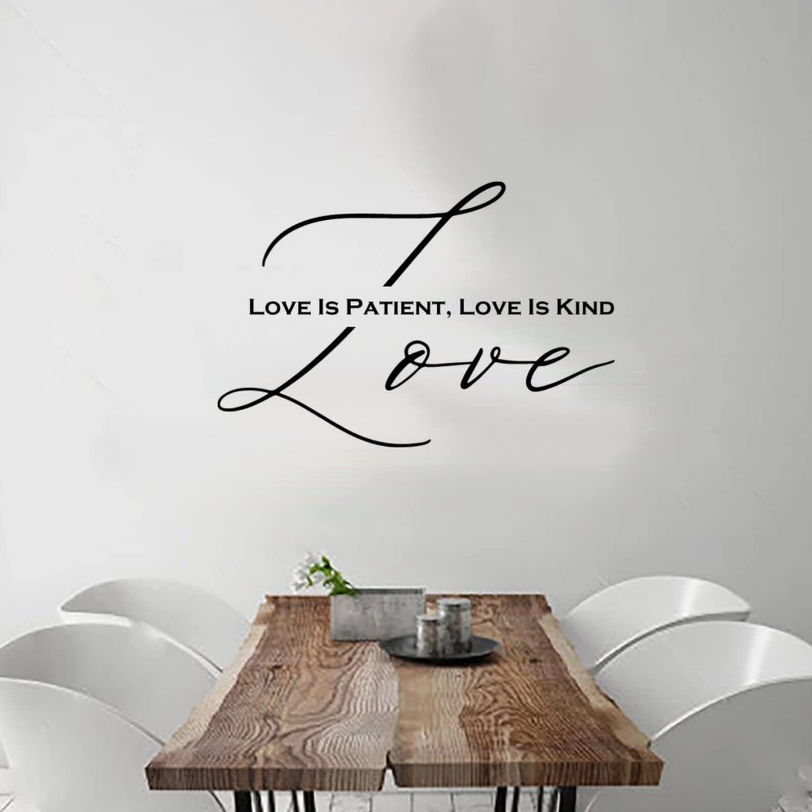Love is Patient, Love is Kind Vinyl Wall Decal - Inspirational Quote Sticker for Home, Office, Classroom & Gym Decor - 22 Inch Removable Wall Art for Motivation & Positive Vibes - Perfect for Bedrooms, Living Rooms and Workspaces