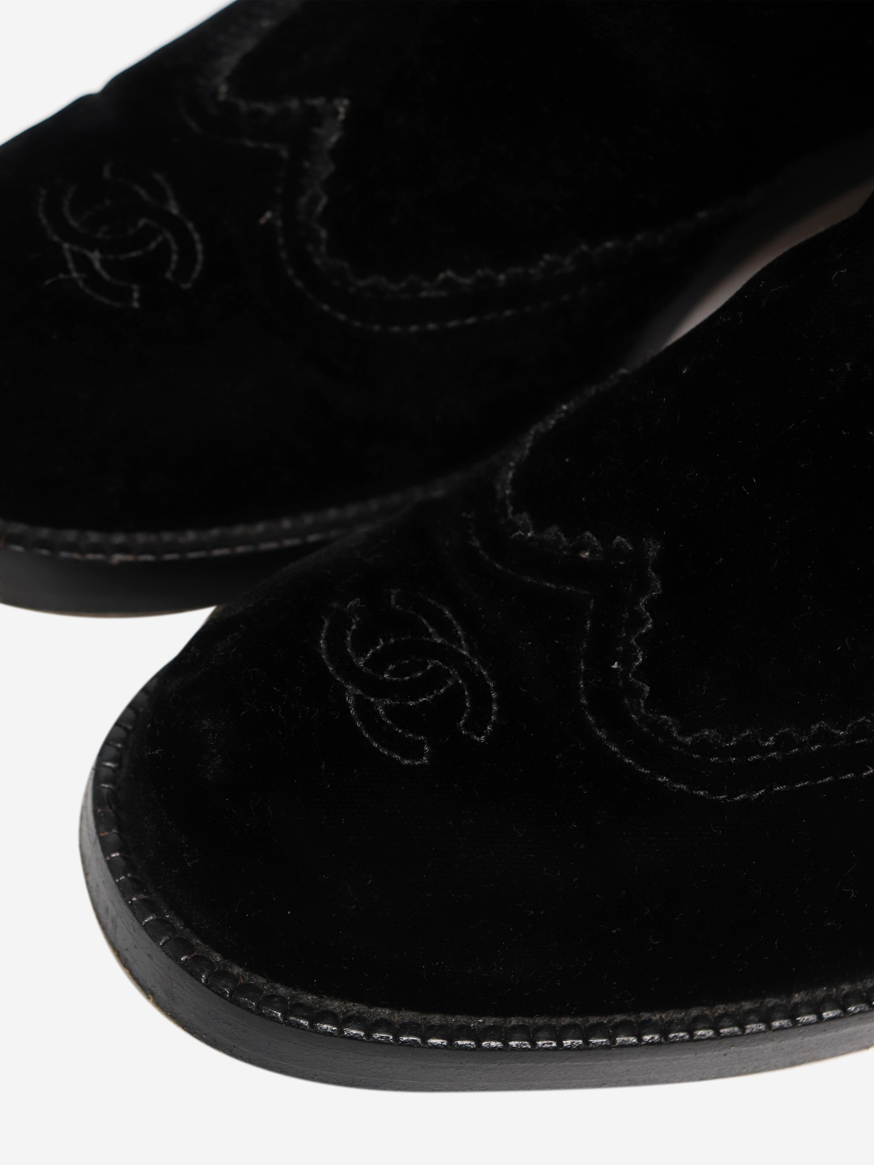 Black Velvet Ankle Boots Women's Size EU 38.5 (US 8) - Stylish & Comfortable for Parties, Weddings & Night Out