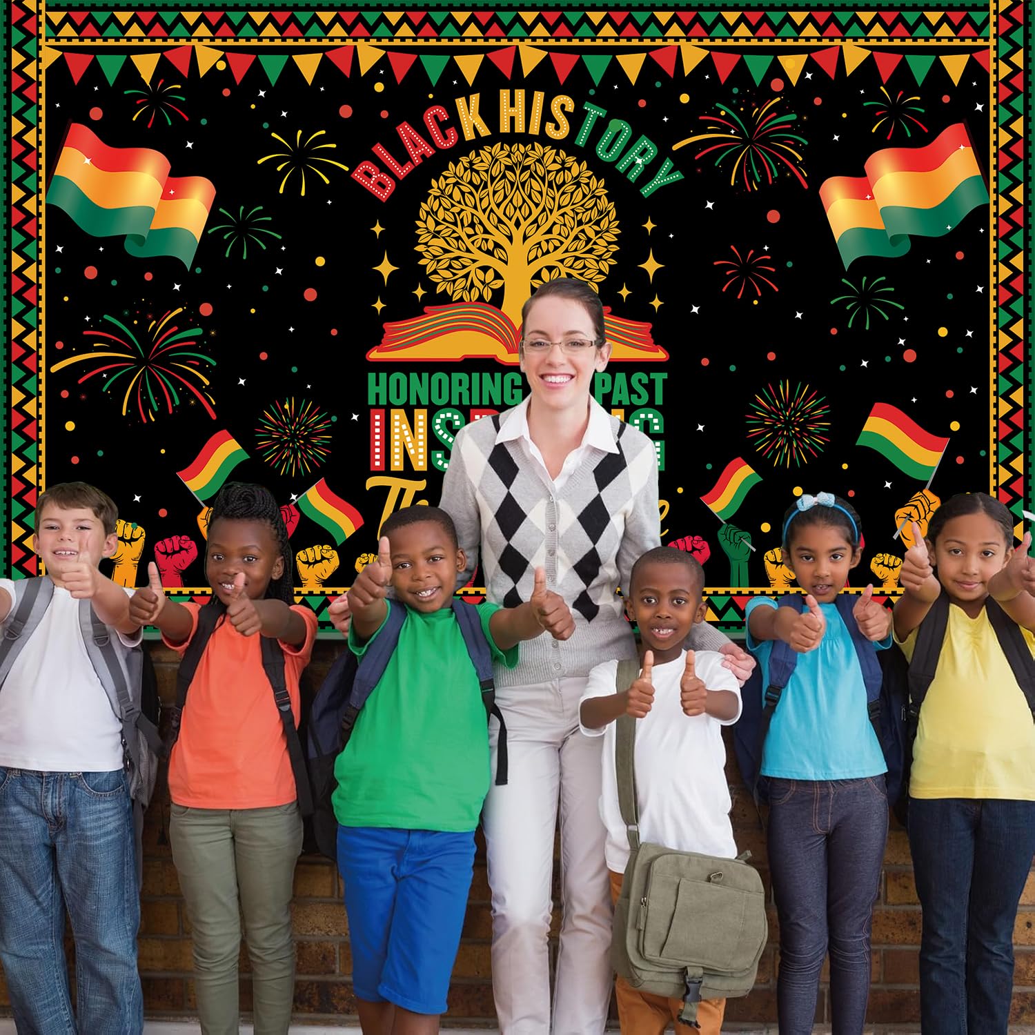 Black History Month Decor - African American Backdrop Banner for Classrooms & Events