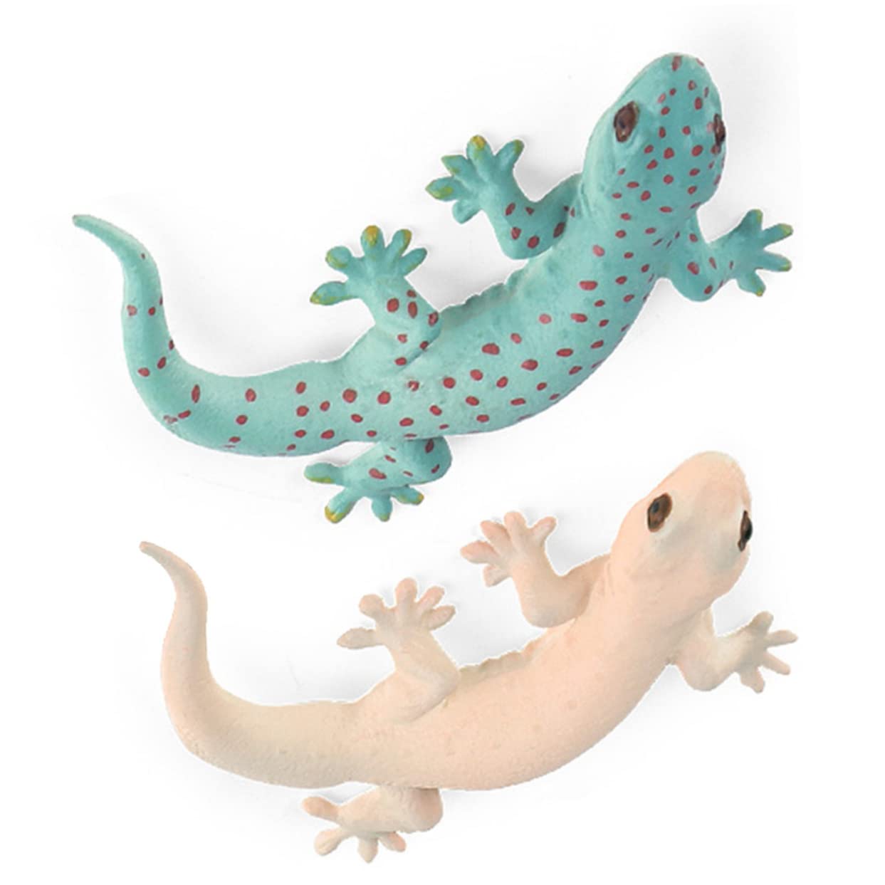 Realistic Simulation Gecko Toy - 2pcs PVC Lizard Figures for Kids, Toddlers, Prank Props & Home Decor - Perfect for Playtime, Educational Fun, and Halloween Prank Scares