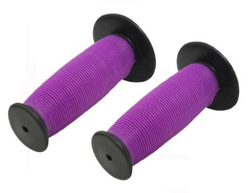Lowrider Mushroom Bike Grips - Black & Purple BMX, Mountain & Cruiser Bicycle Handles for Comfort & Style | Perfect for Commuting, Off-Road & Urban Riding