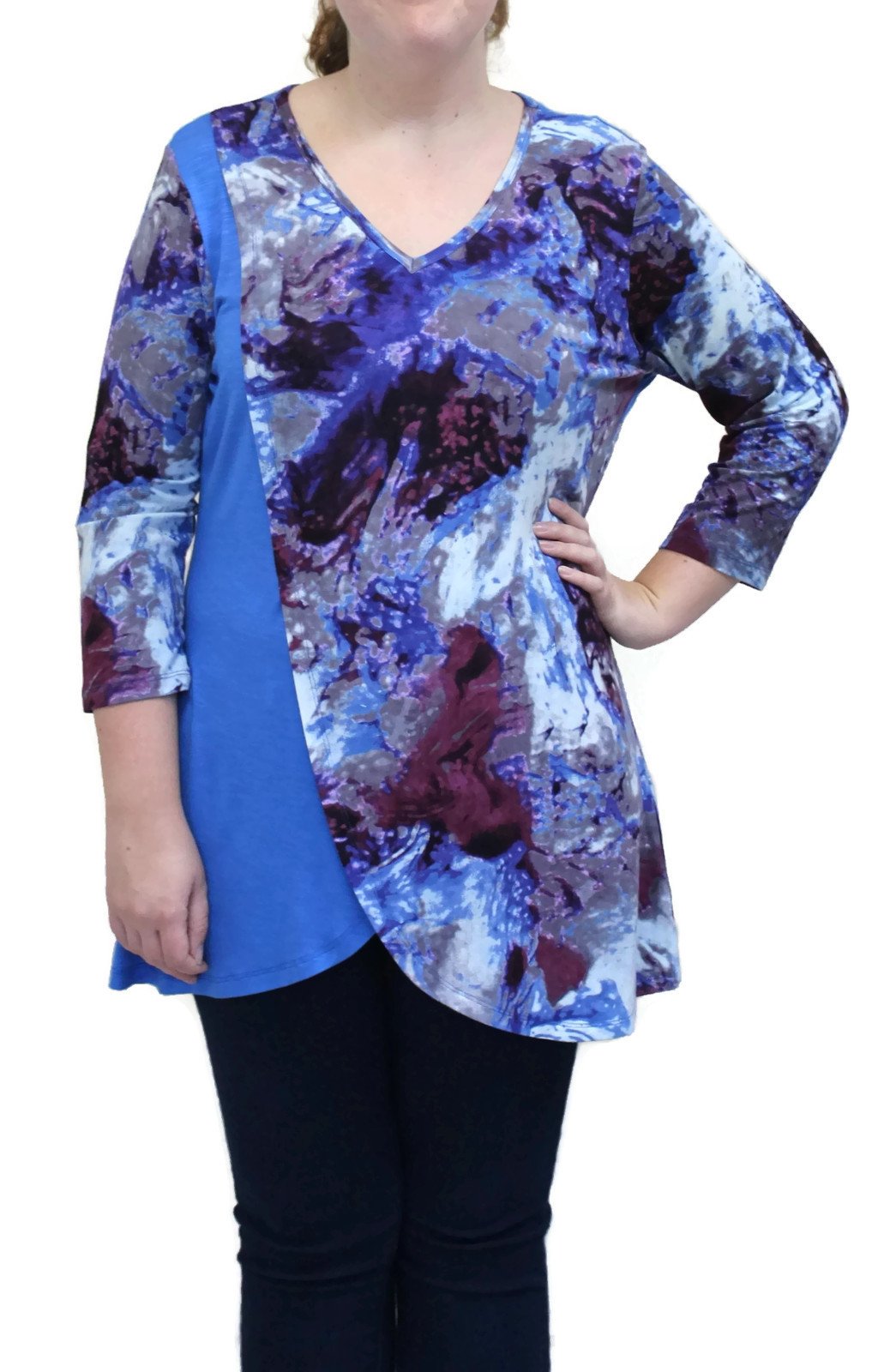 Parsley & Sage Women's Patricia Layered Hem Tunic Top - Flowy Casual Blouse for Work, Date Night & Everyday Wear