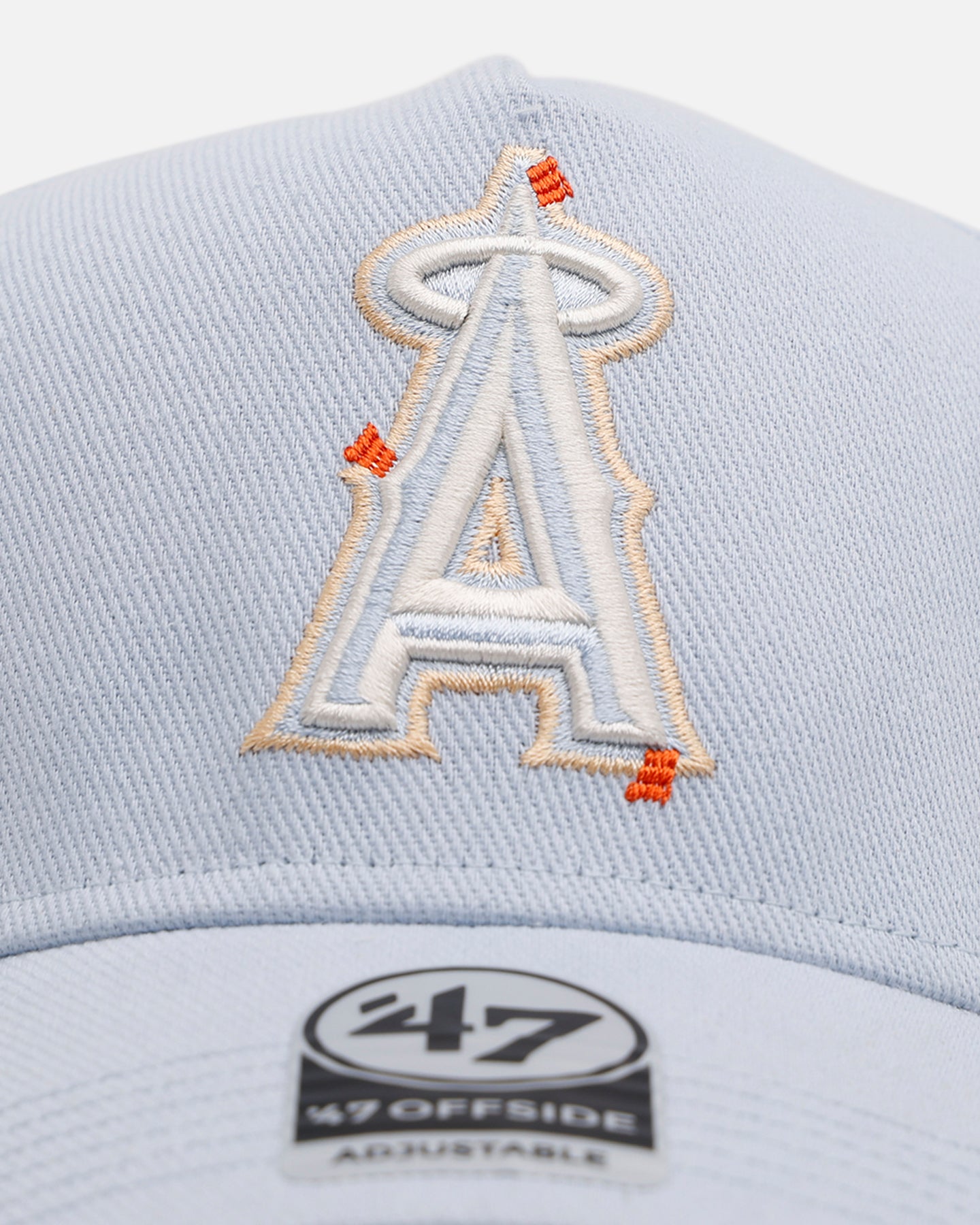 47 Brand Los Angeles Angels 'Overstitch' 47 Offside Snapback Hat - Light Blue Adjustable Baseball Cap for Men & Women - Perfect for Sports Fans, Casual Wear & Game Day Outfits