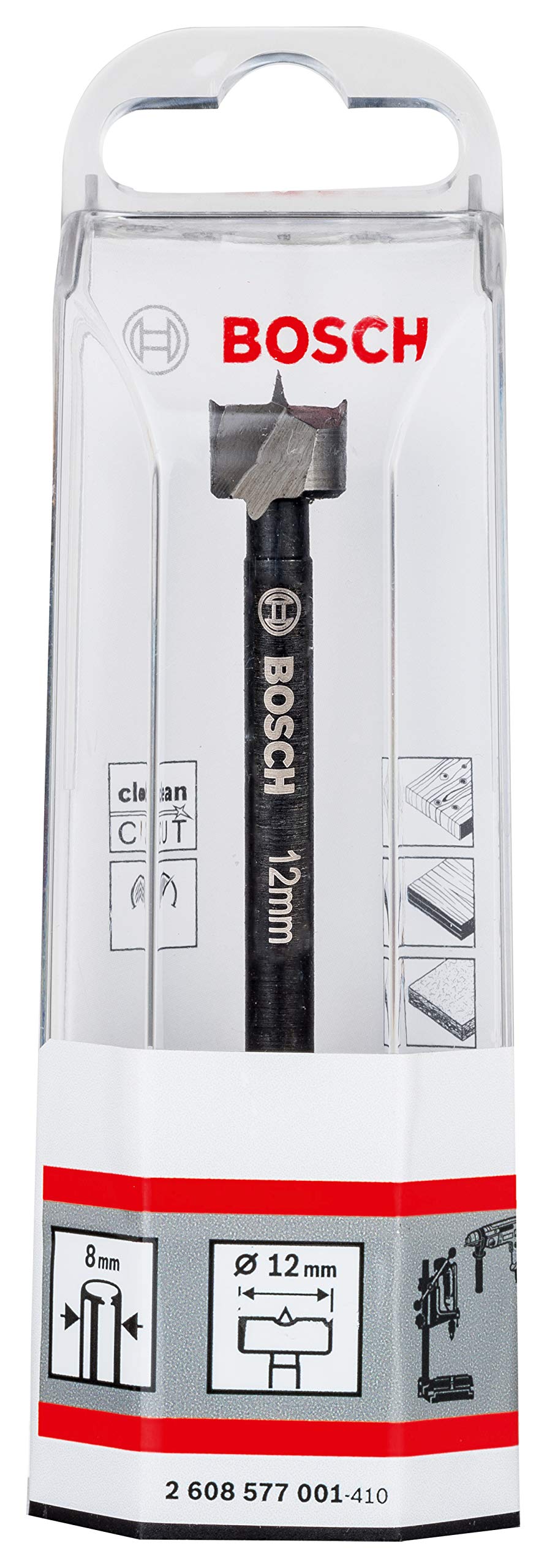 Bosch 2608577001 12mm Forstner Drill Bit - Premium Woodworking Tool for Smooth, Clean Holes in Furniture & Cabinetry