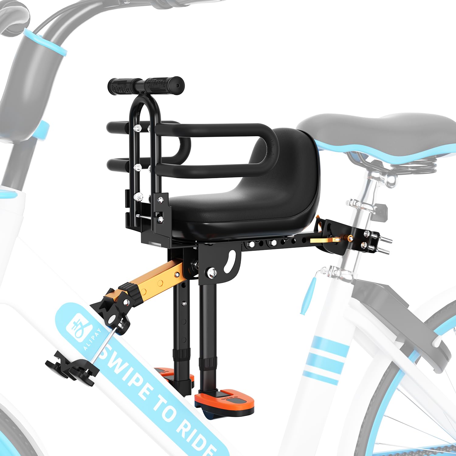 Best Kids Bike Seat for 1-5 Year Olds - Adjustable Guardrail & High Back Cushion - Safe Mountain Bicycle Child Carrier for Toddlers - Perfect for Family Cycling & Outdoor Adventures