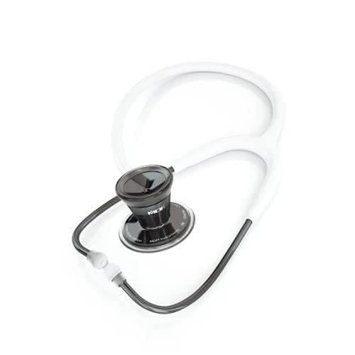 MDF ProCardial Cardiology Stethoscope - Dual Head Stainless Steel Adult Stethoscope with White Tube & PerlaNoire Chestpiece (MDF797PN29) | Ideal for Doctors, Nurses, Medical Students & Healthcare Professionals