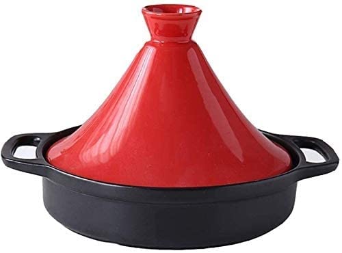 21cm Ceramic Tagine Pot with Lid - Moroccan Stew & Casserole Cookware for Slow Cooking, Home Kitchen & Authentic Ethnic Meals | Perfect for Couscous, Tajine & Family Dinners