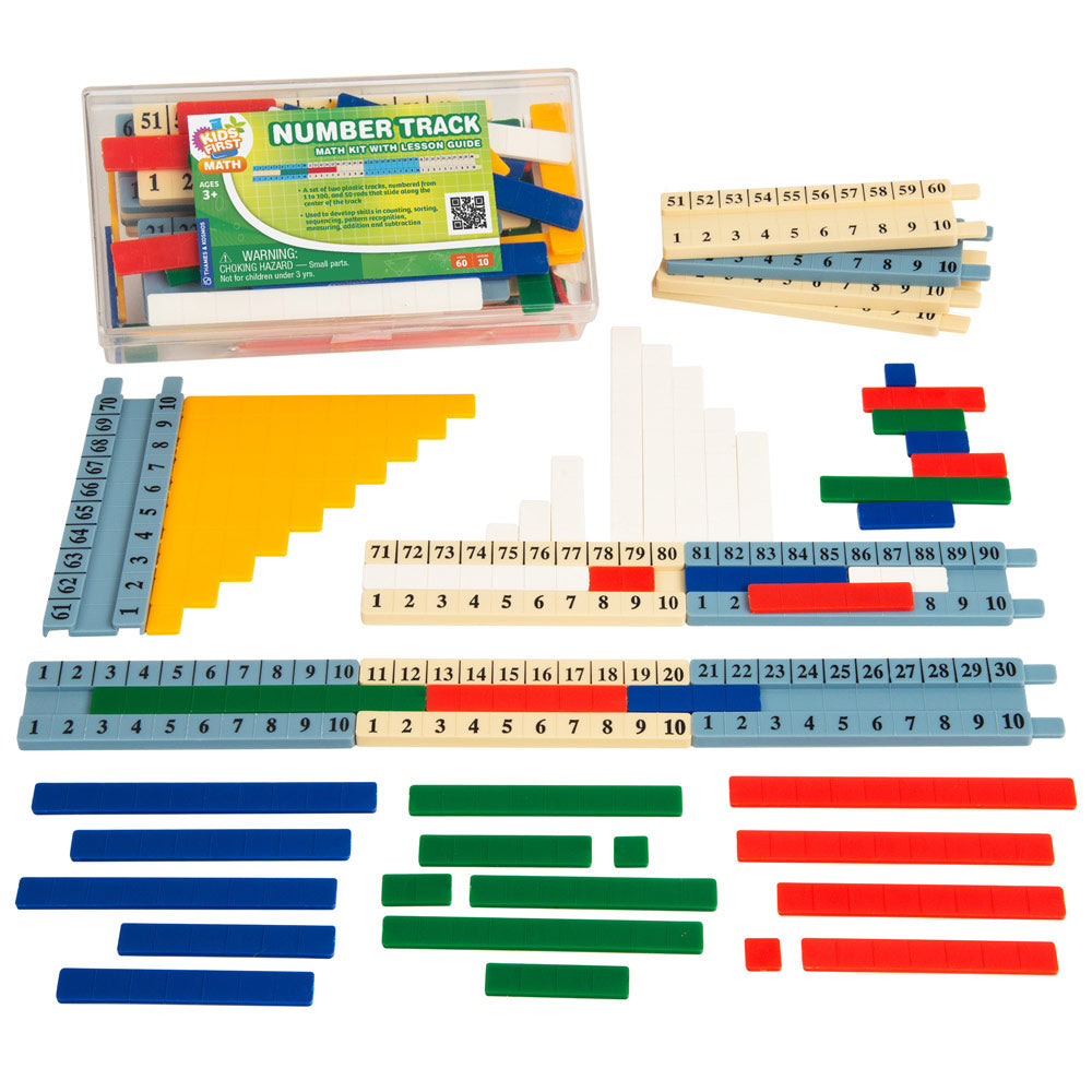 Kids First Math: Number Track Math Kit with Lesson Guide | STEM Learning for Preschool & Kindergarten | Homeschool & Classroom Math Activities