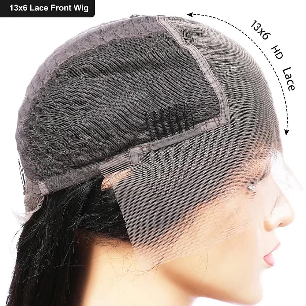 13x6 HD Transparent Lace Front Short Bob Human Hair Wig - Brazilian Body Wave 150% Density Natural Color Pre-Plucked with Baby Hair for Women (12 Inch) - Perfect for Daily Wear, Parties & Cosplay