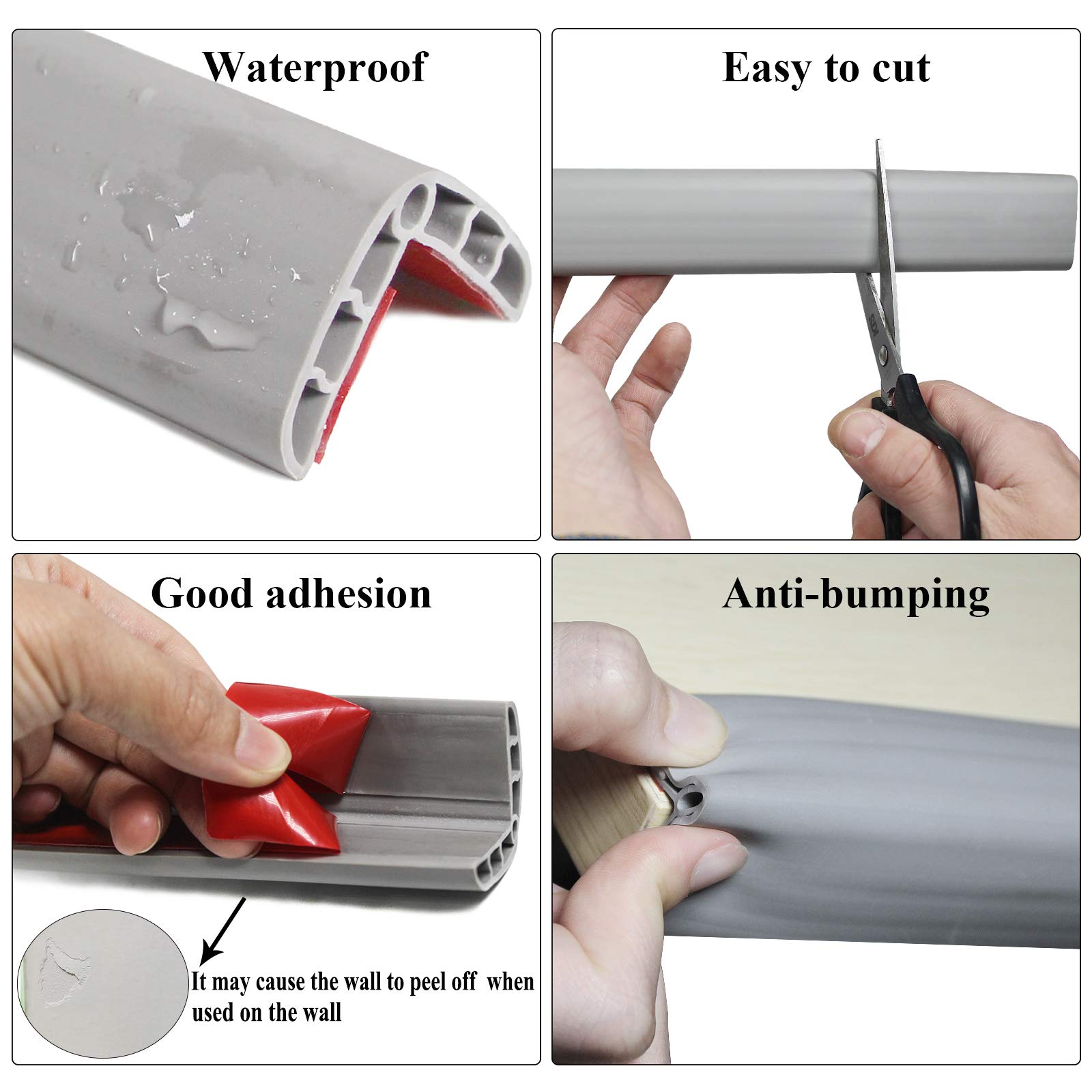 LEWINO Stair Edge Protector - 5.3ft Baby Proofing Bumper Guard for Stairs, Tables, Cabinets & Fireplaces (15.7in x 4pcs) - Child Safety Home Protection for Garage, Living Room & Nursery